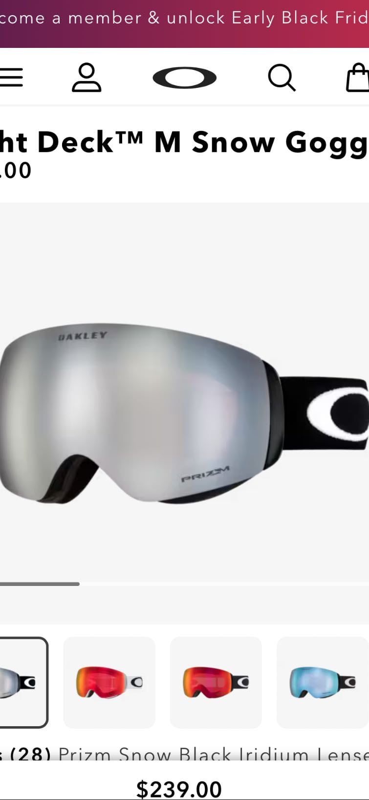 goggles - oakley flight deck black