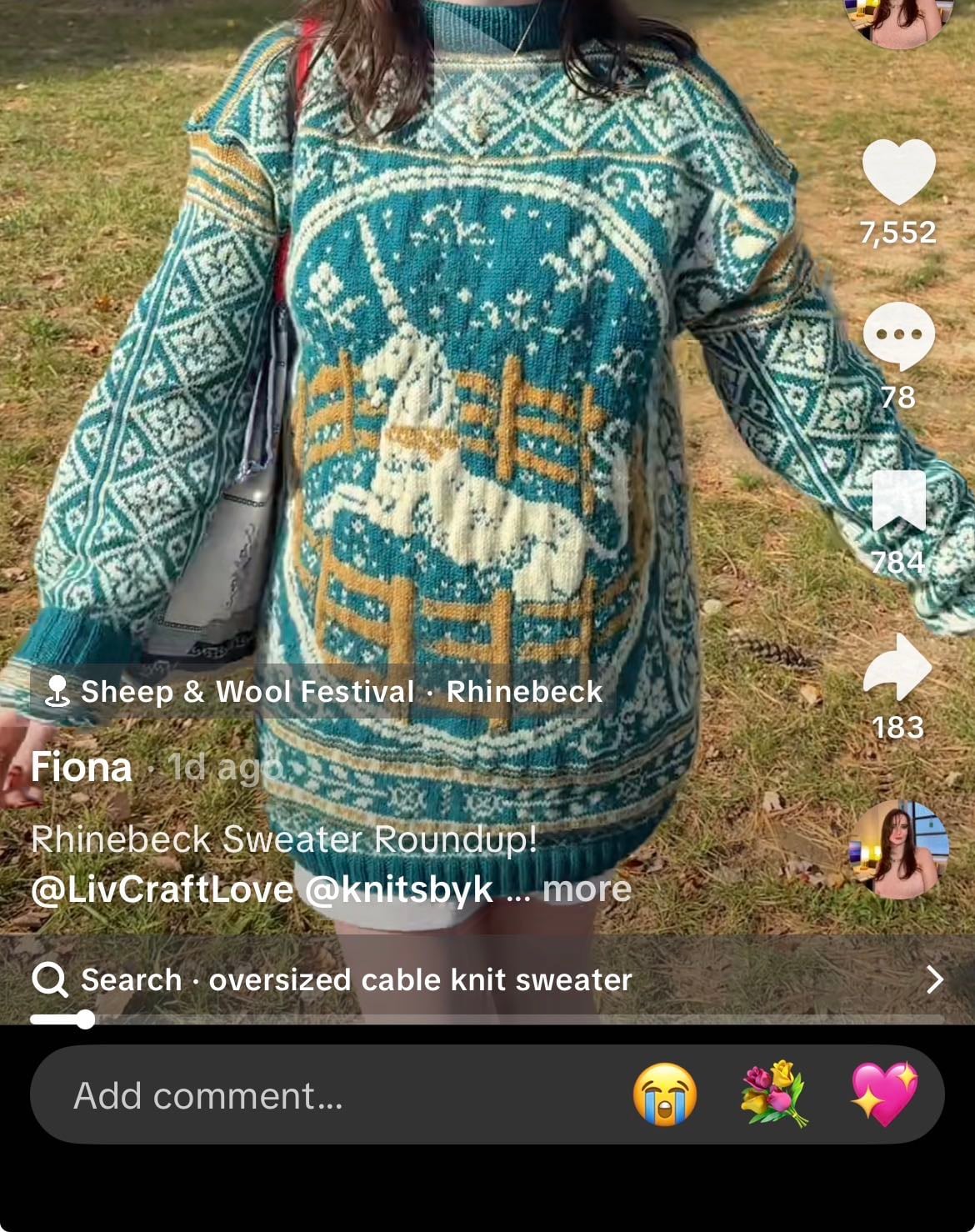 Unicorn tapestry sweater