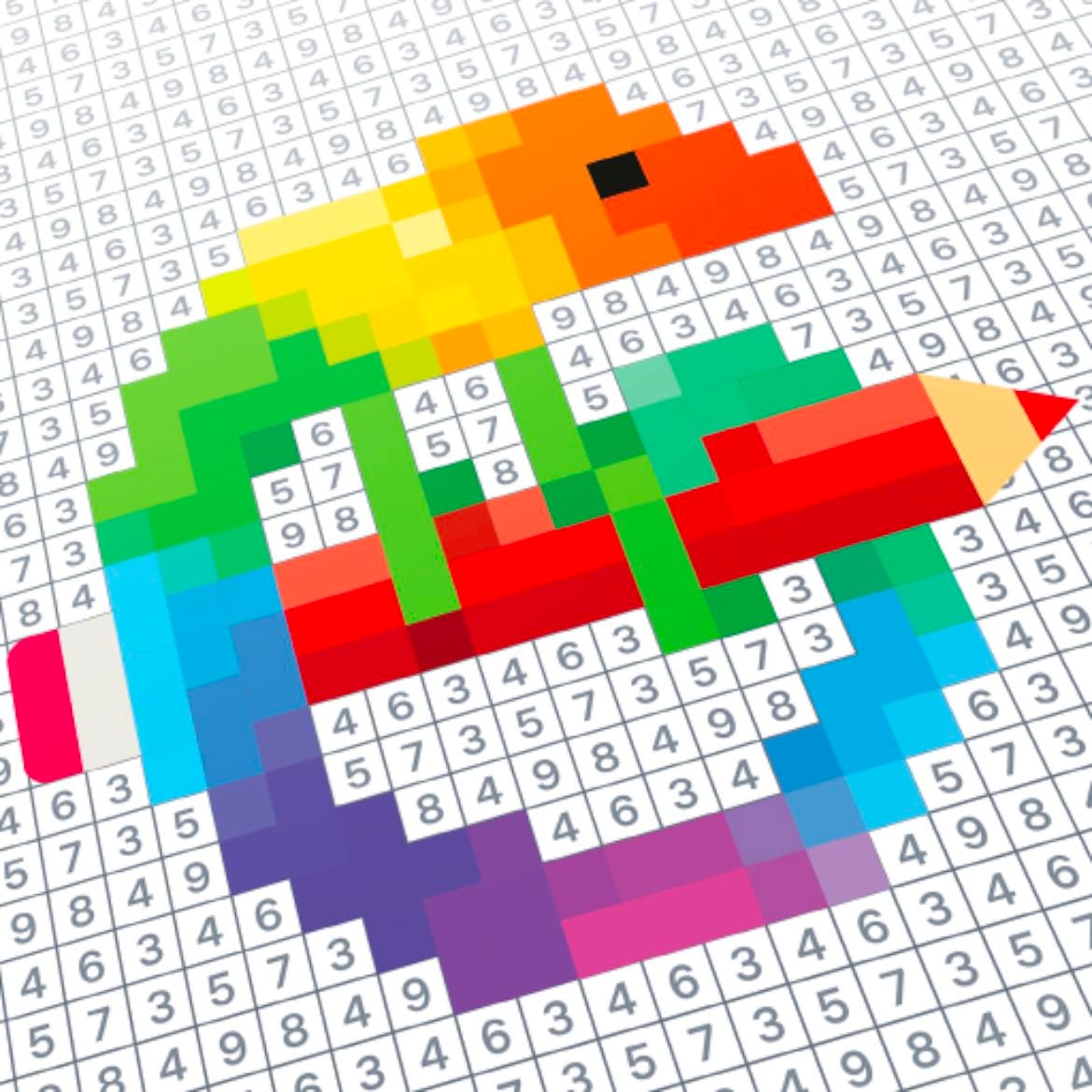 Pixel Art - Colour by Numbers - Paint by number colouring game