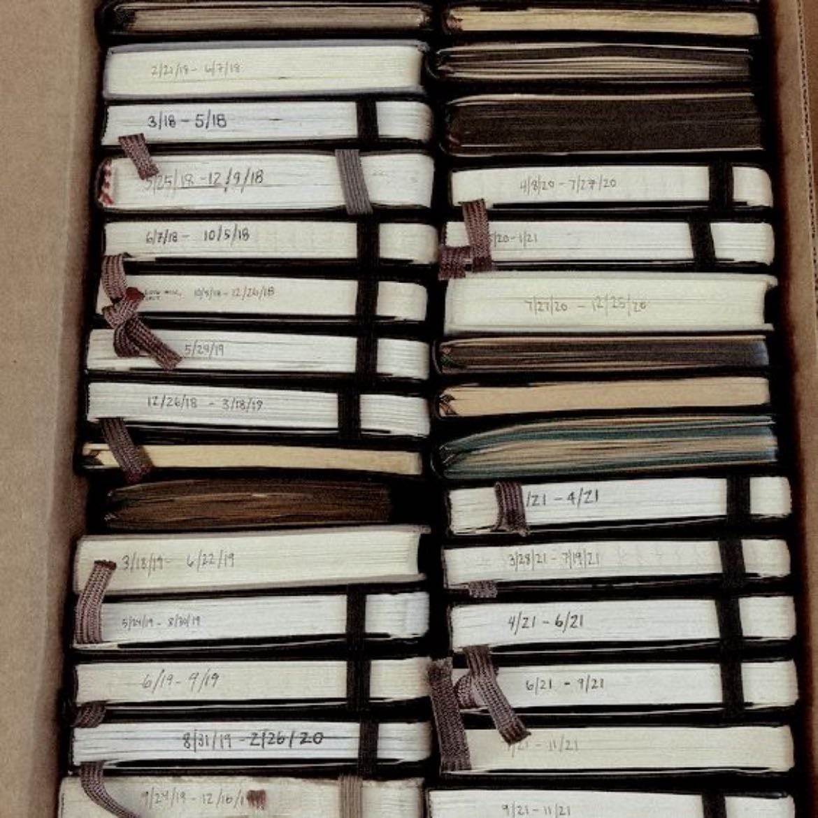 journal books. - they can belong to other people, for when i want to read something different.