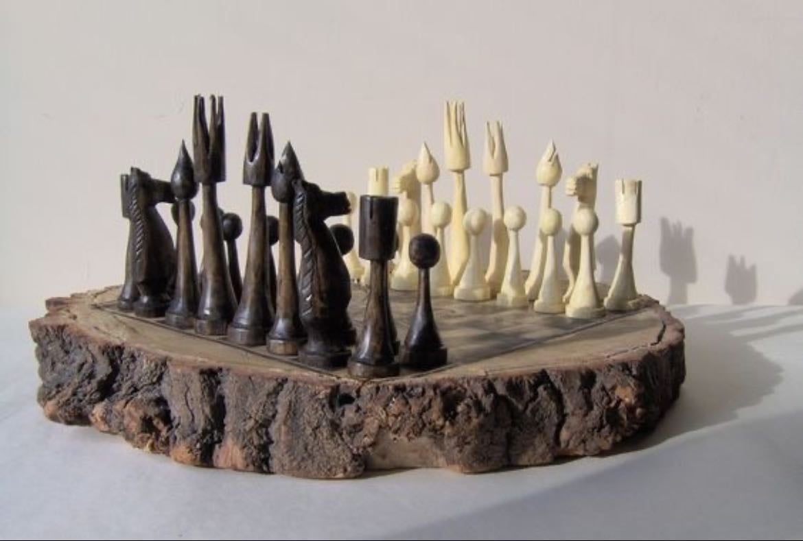 chess pieces. - the normal and odd ones.