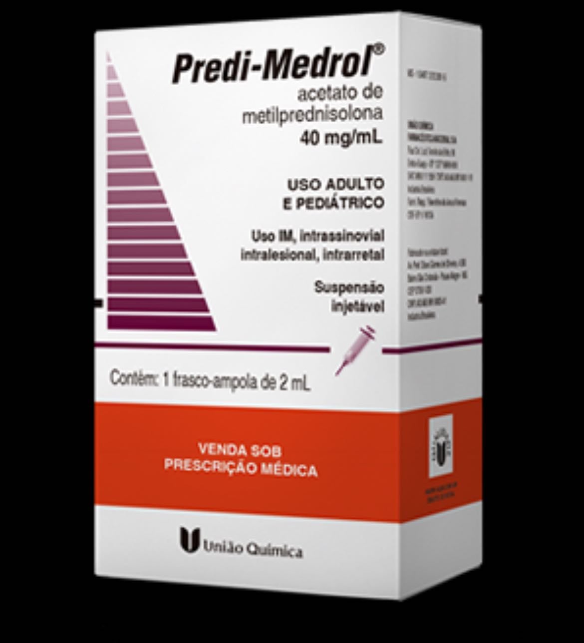 Metilprednisolona - injetável. outra que passam na urgência pra resolver crise grave, queria ter um estoque dessas ampolas e agulhas aqui em casa, nunca mais pisaria num hospital.