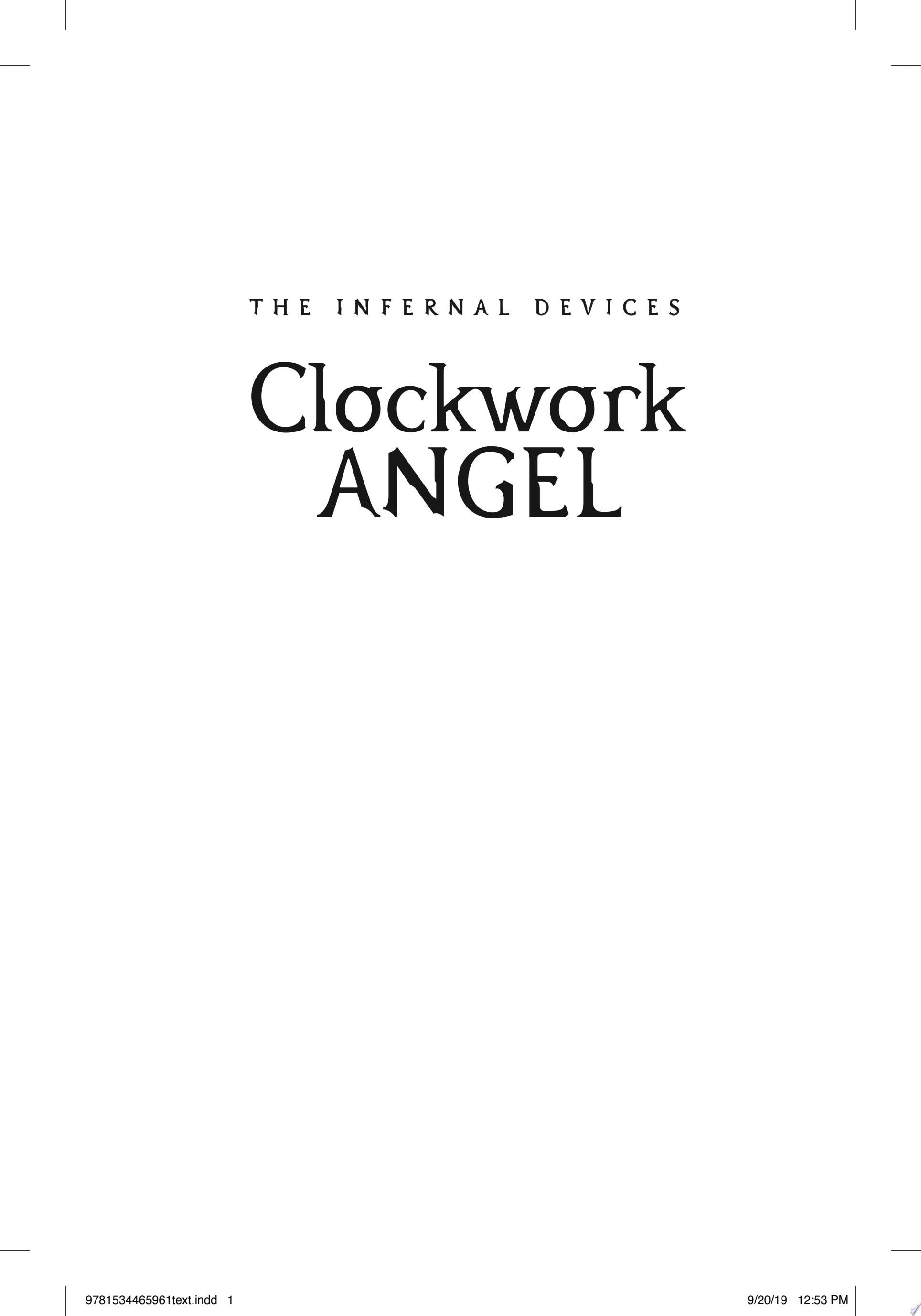 Clockwork Angel - Cassandra Clare · 2019