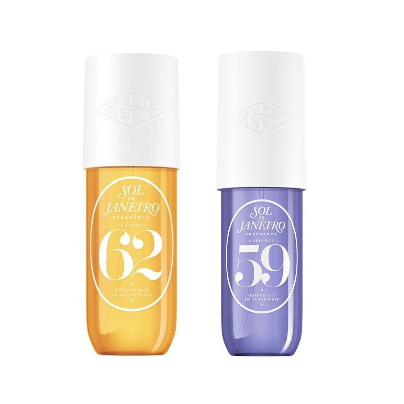 Sol de Janeiro 59 y 62 - para no colocar perfume en el cabello porque lo reseca, me coloco estos mist en el cabello y siempre huele deliii