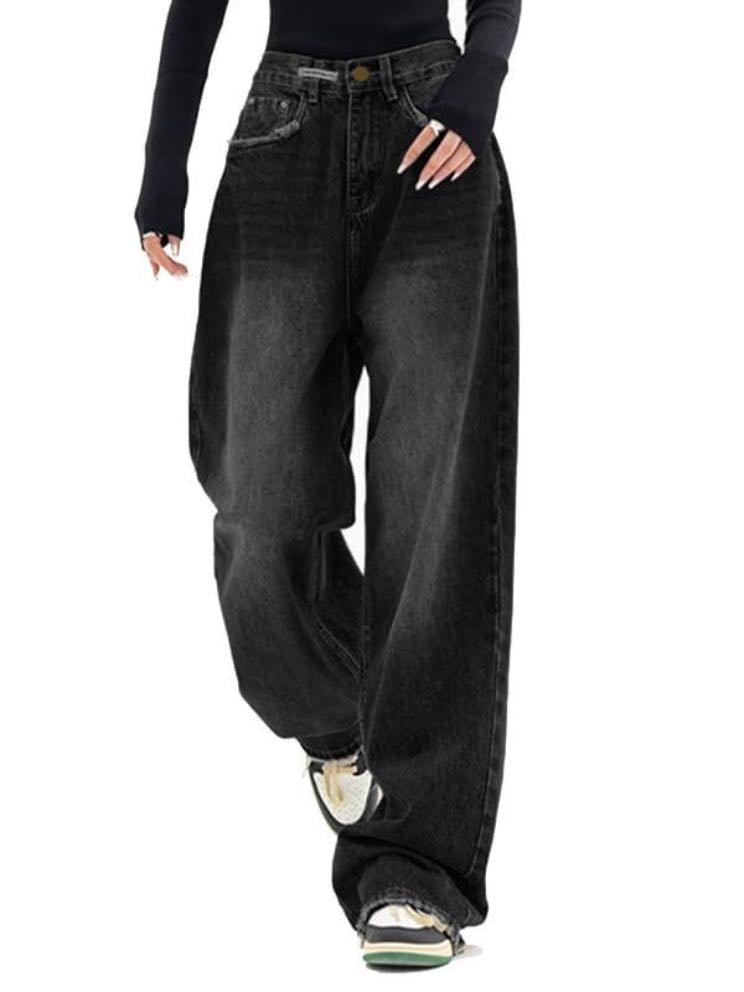 black wide leg jeans
