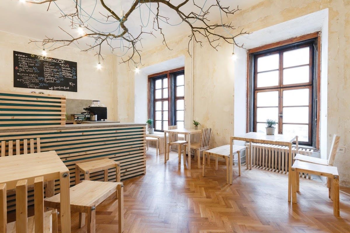 Scout Institute - coffee is in the second floor, go all the way up when it’s sunny