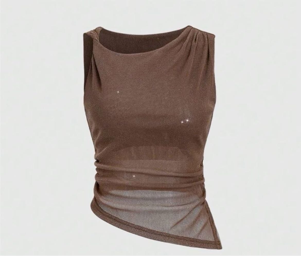 SHEIN - Brown y2k shimmer top