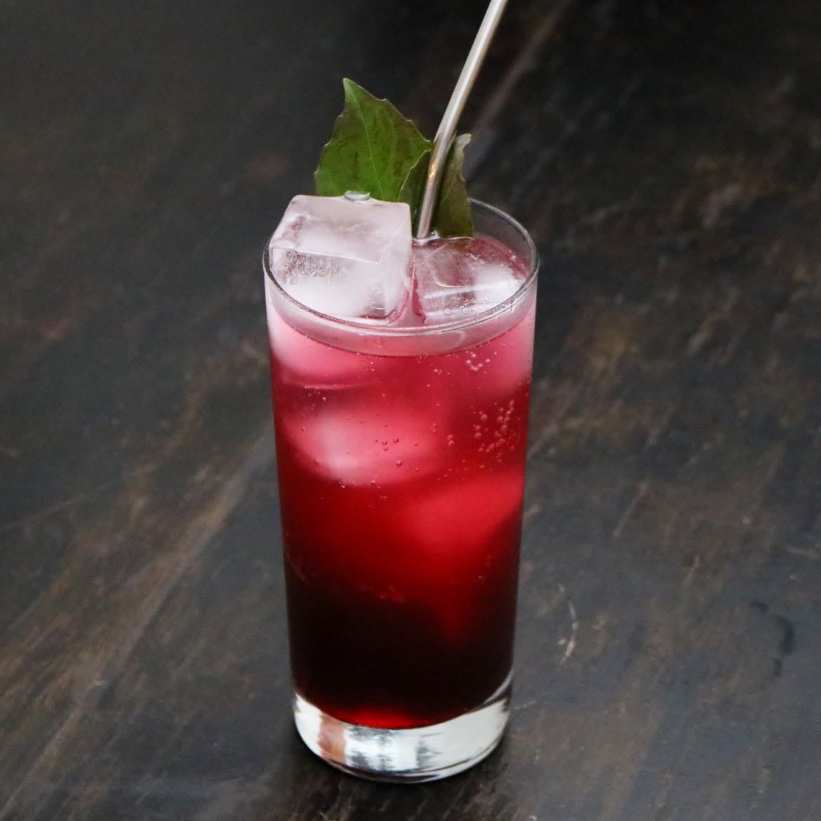 Blueberry Basil Fizz