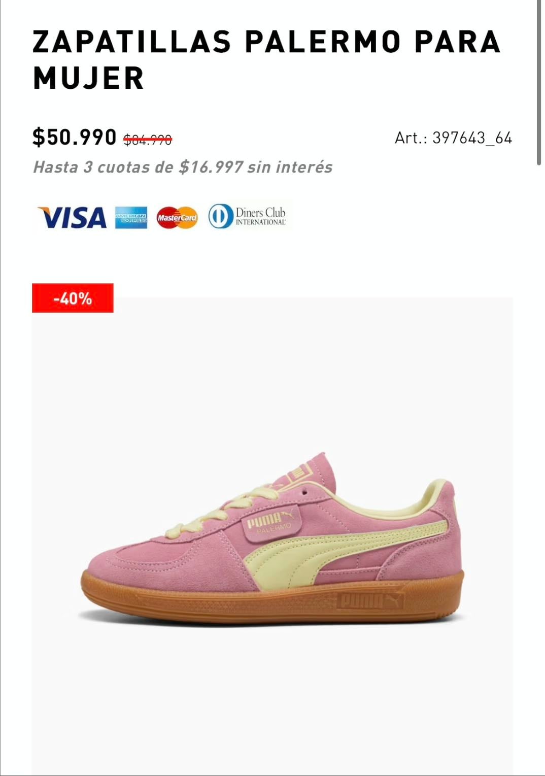Puma Palermo - Rosadas o rojas, aún no sé, idk