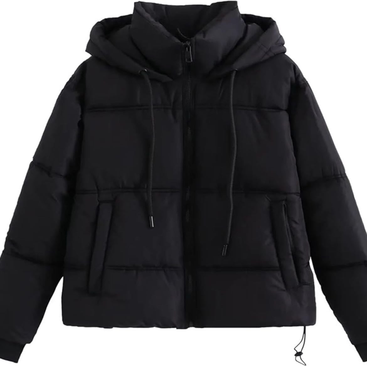 Black puffer coat