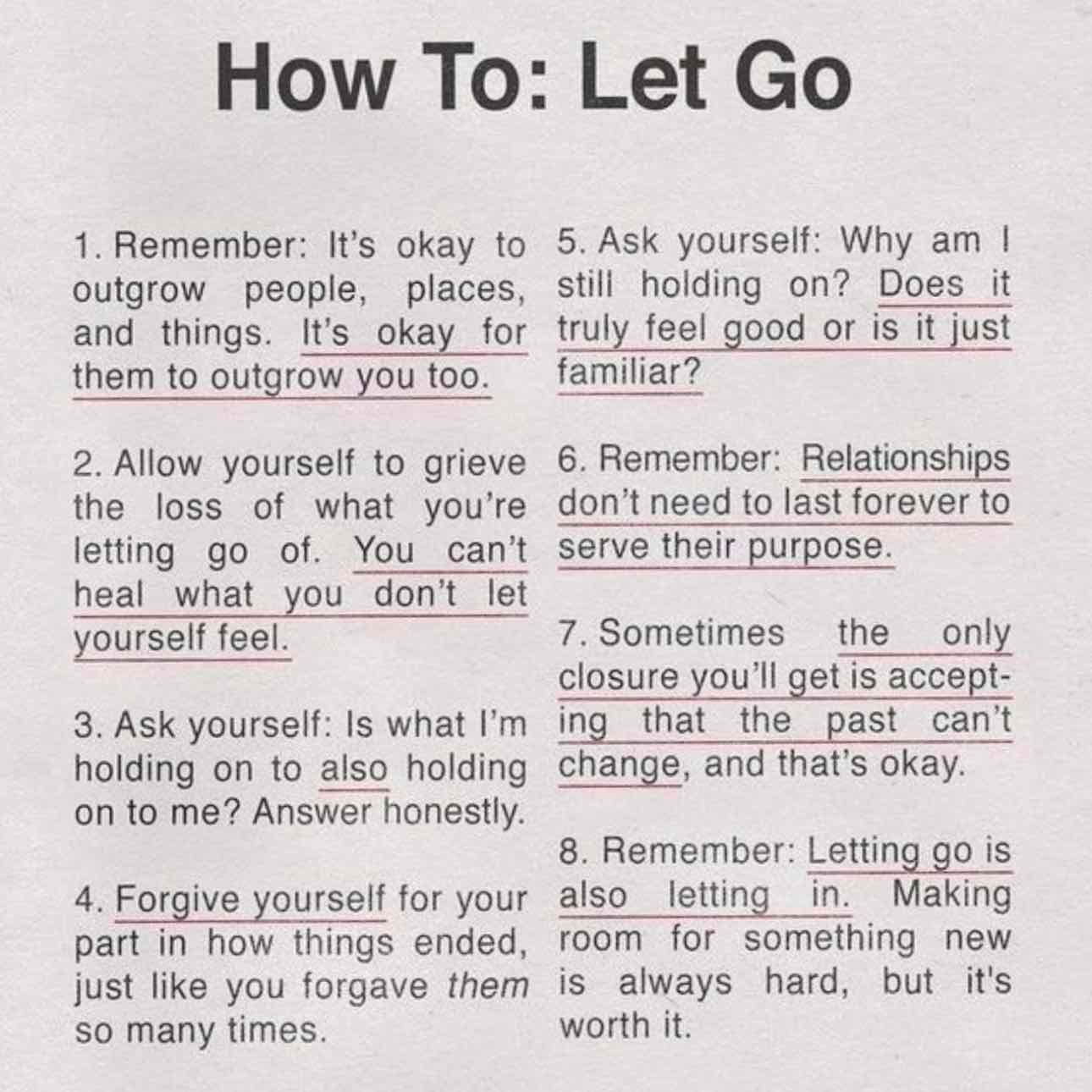 How to let go