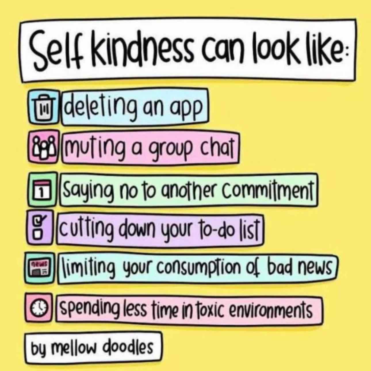 Self kindness can look like