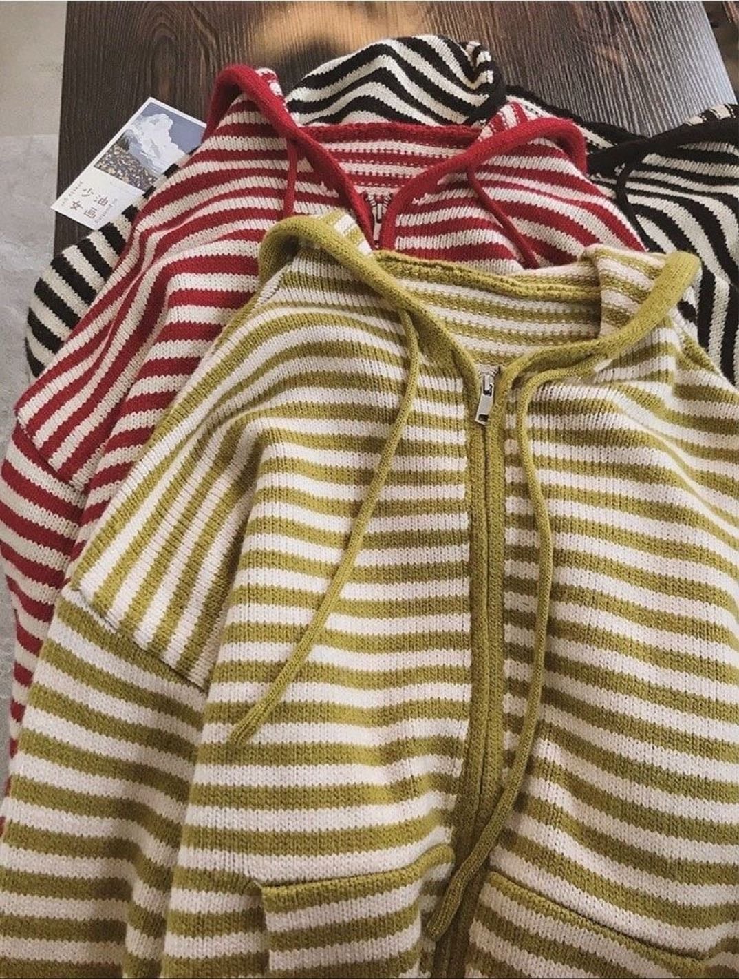 knitted zip up hoodie