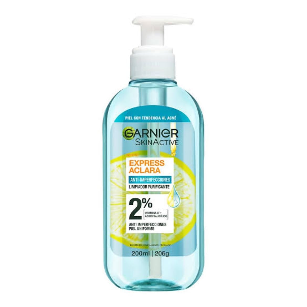 garnier express aclara gel limpiador facial