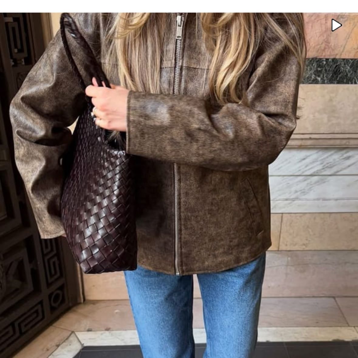 Veste marron cuir