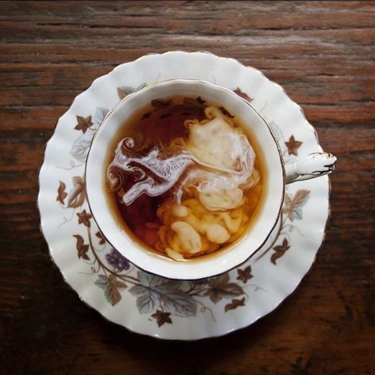 Drinking tea or coffee