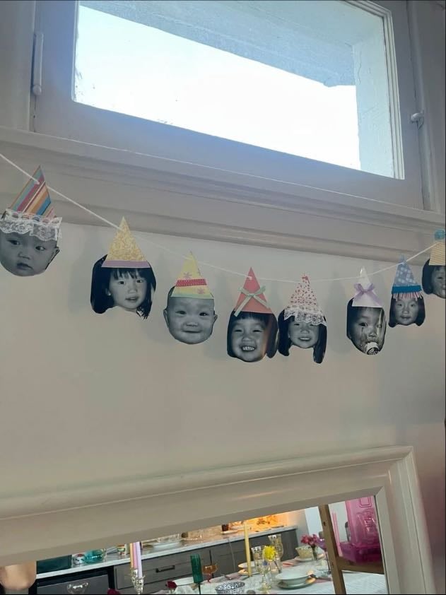 Decoding with baby pics of the birthday girl