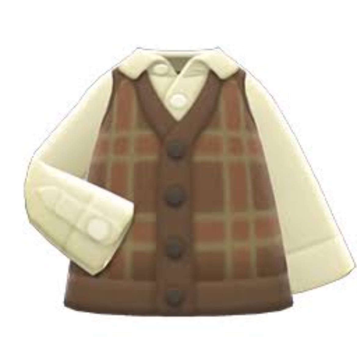 Checkered Sweater Vest - Brown
