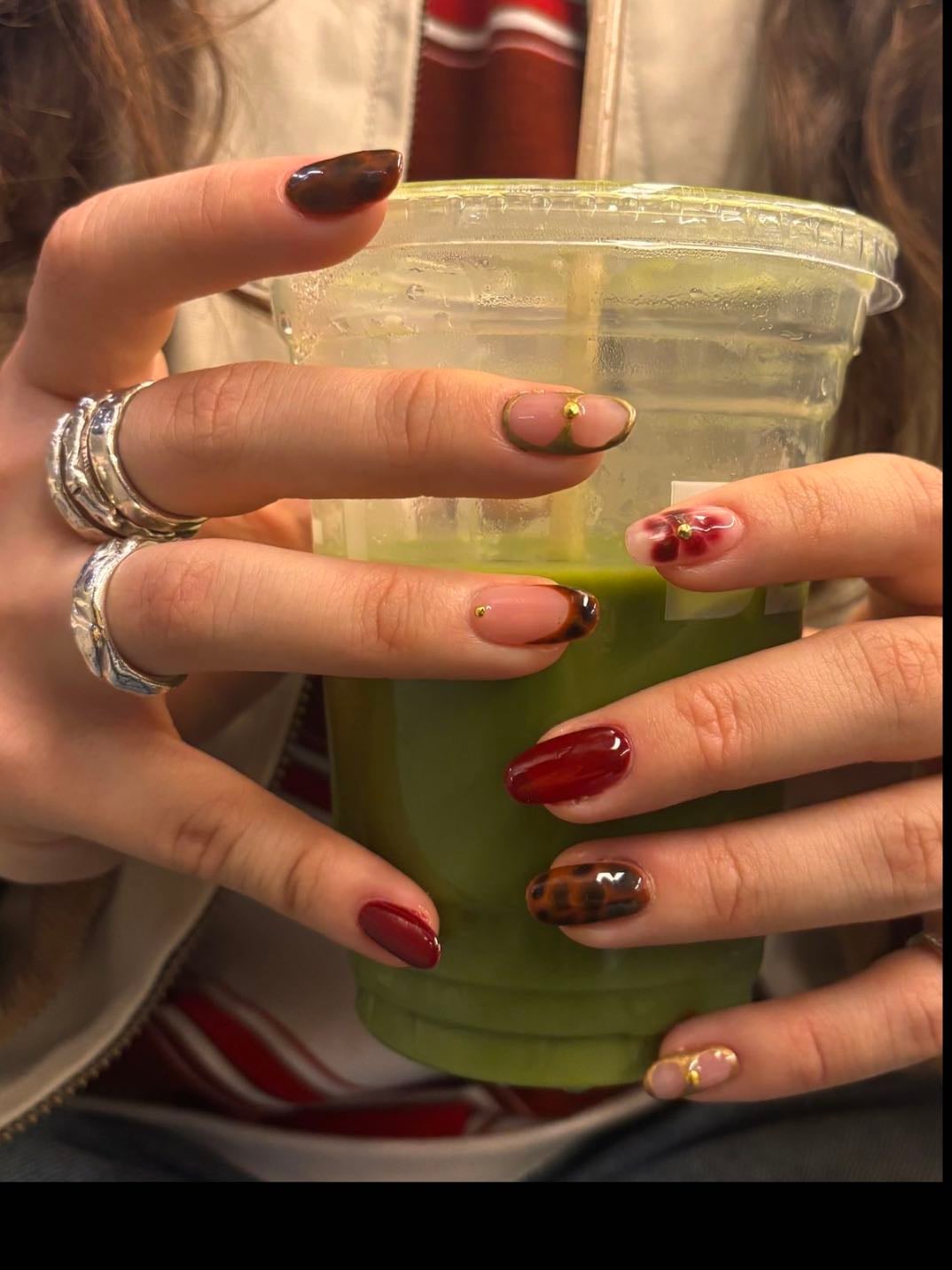 rojo y café
