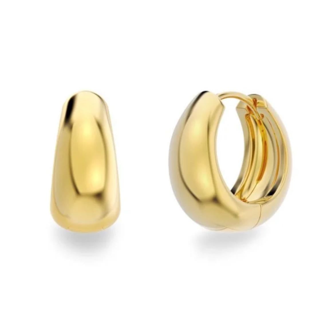 Golden hoops - Small, thick in golden covered silver