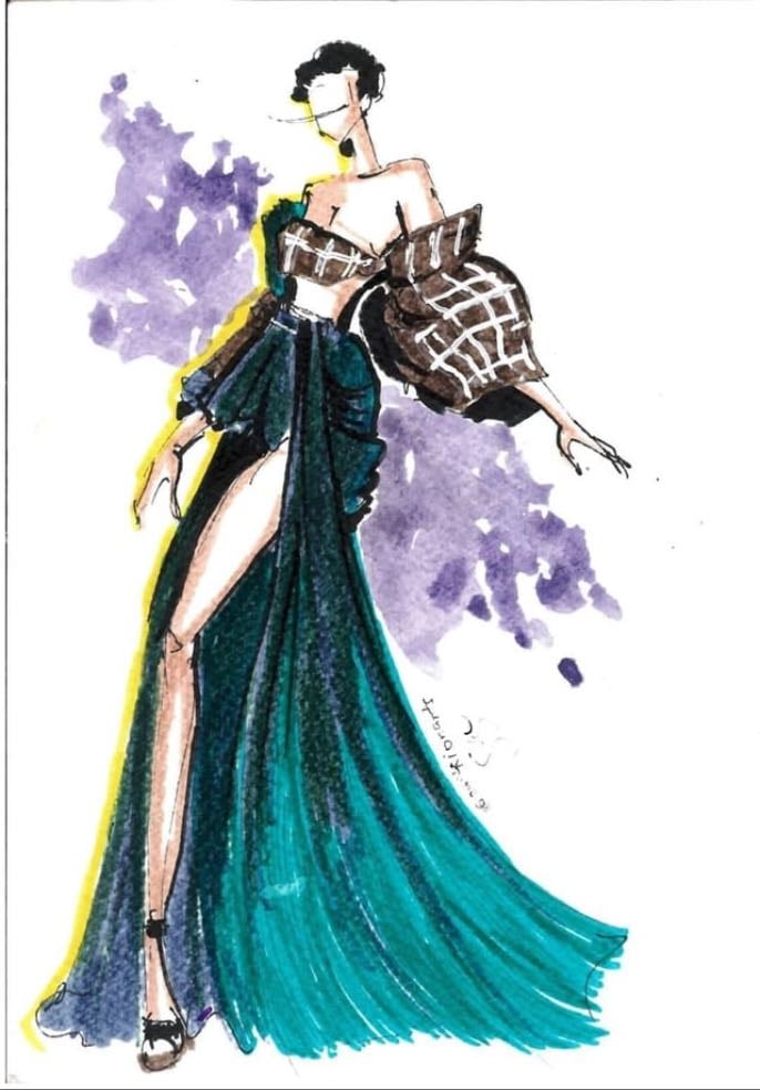 watercolour fashion illustration