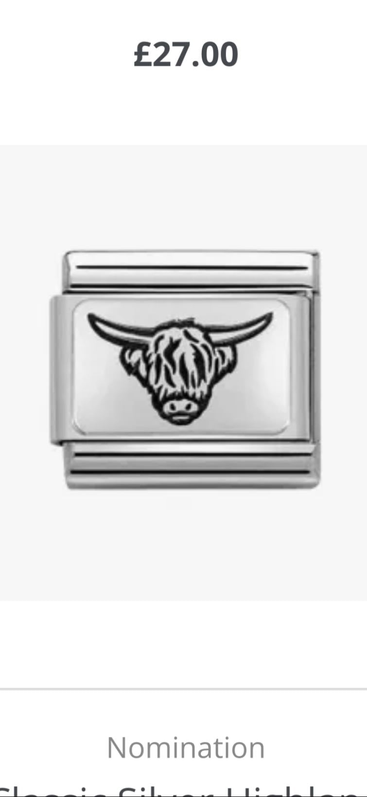 Highland Cow Charm - Nomination - £27