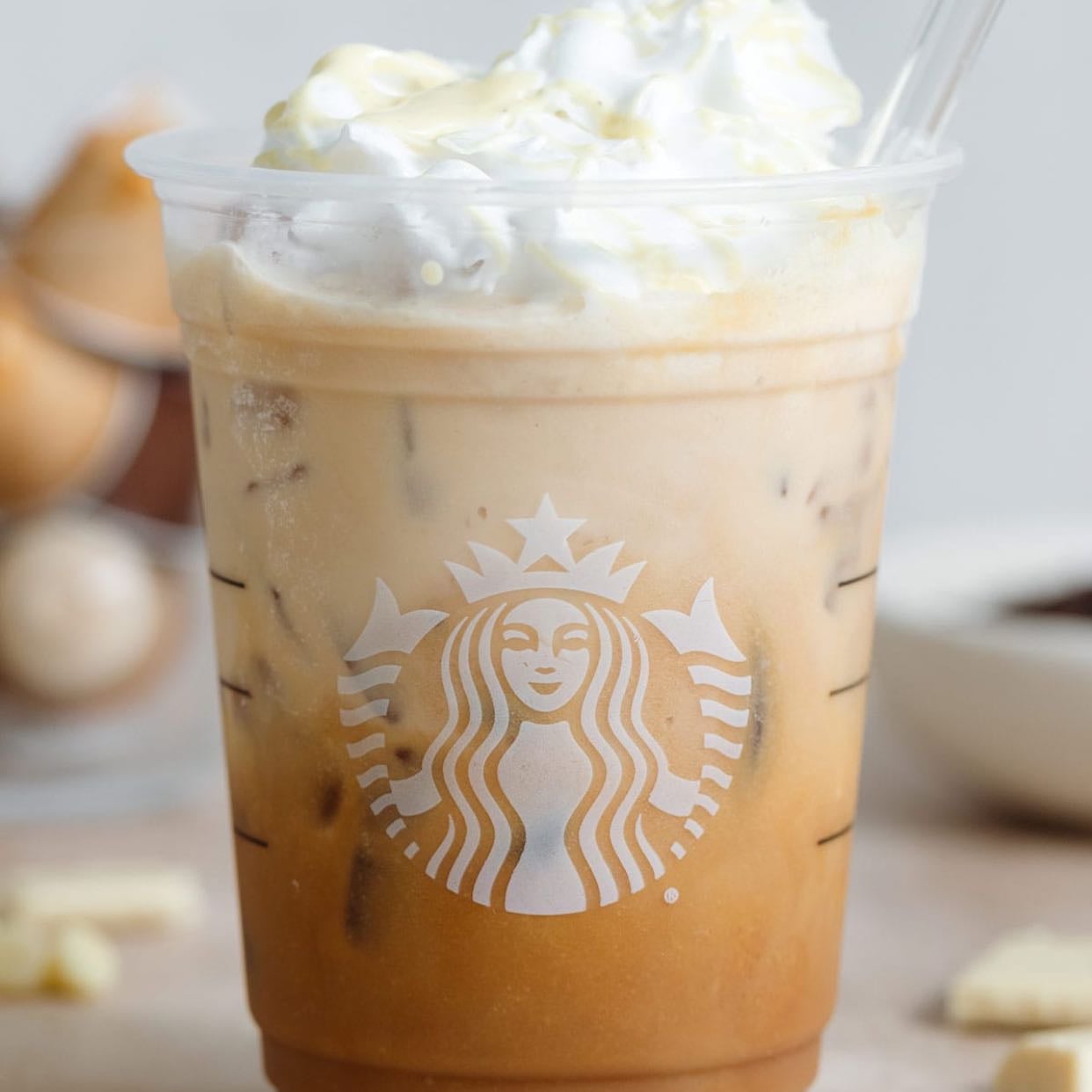 iced white chocolate mocha with decaf
