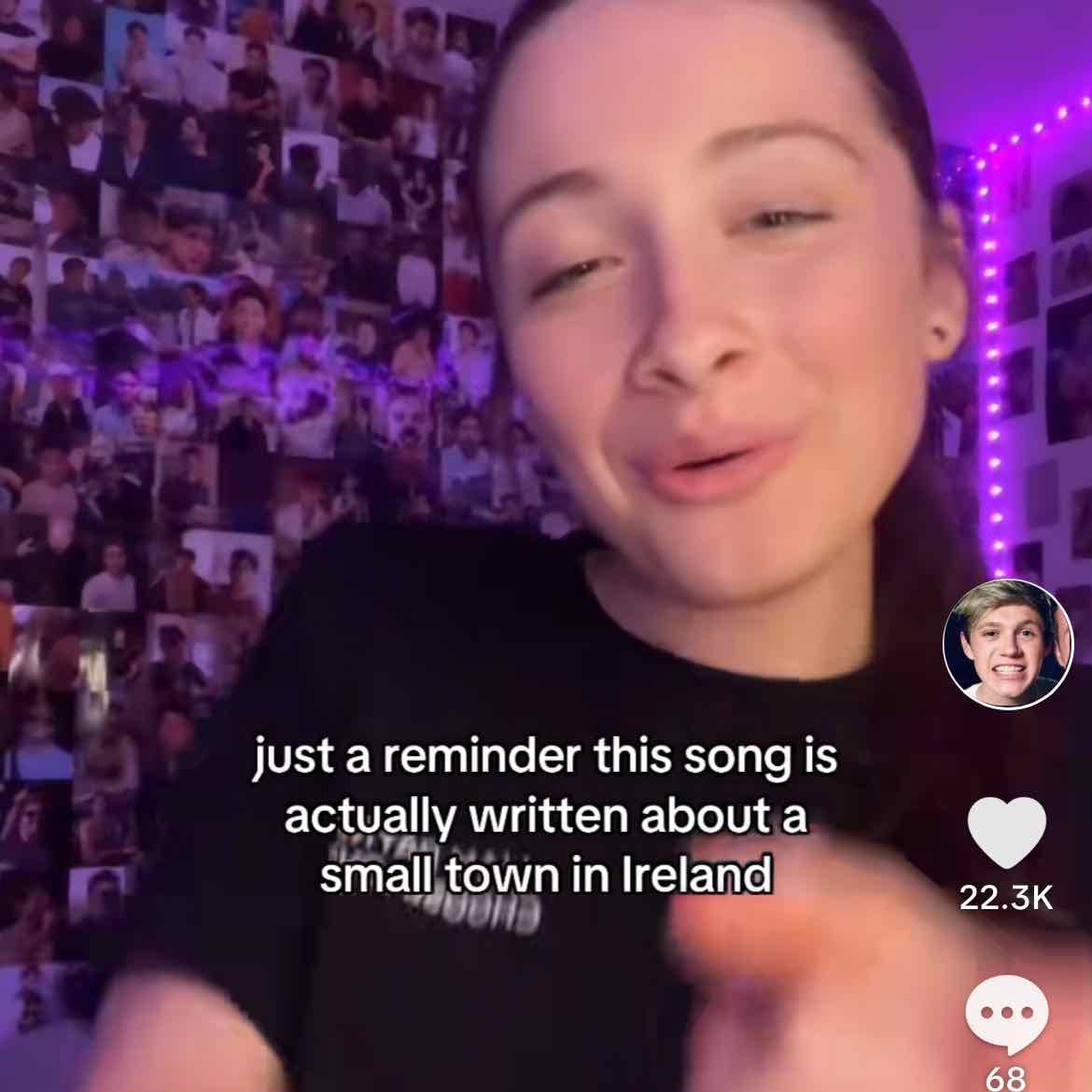 “Just a reminder that this song is written about a small town in Ireland” - (It’s based on this town btw x)