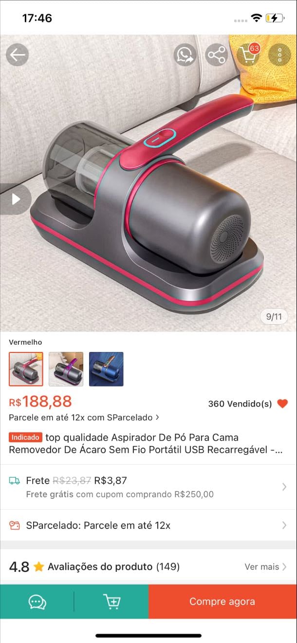 Aspirador portátil