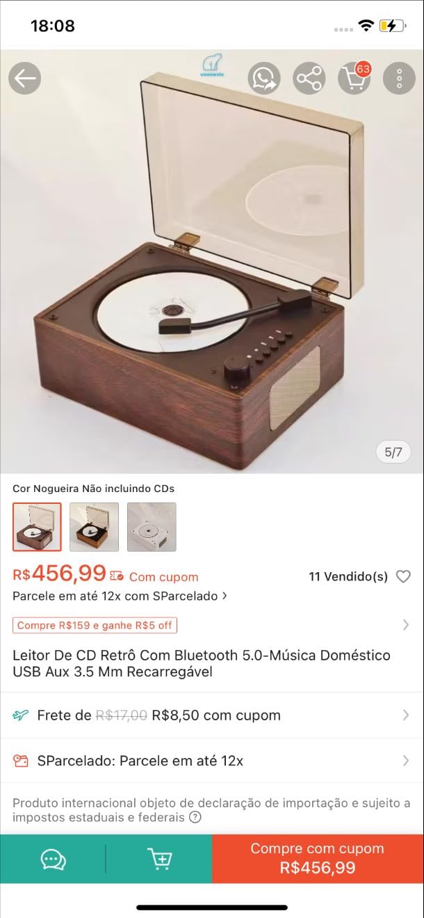 Cd player em forma de vitrola