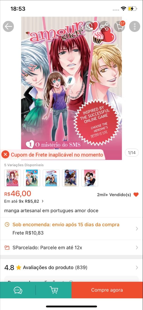 Manga amor doce