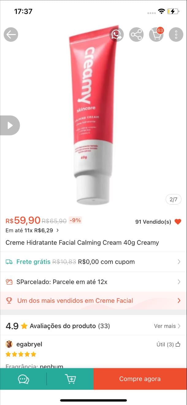 Hidratante creamy