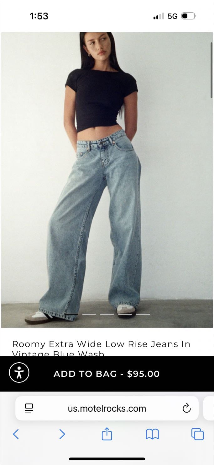 low rise baggy jeans - motel rocks