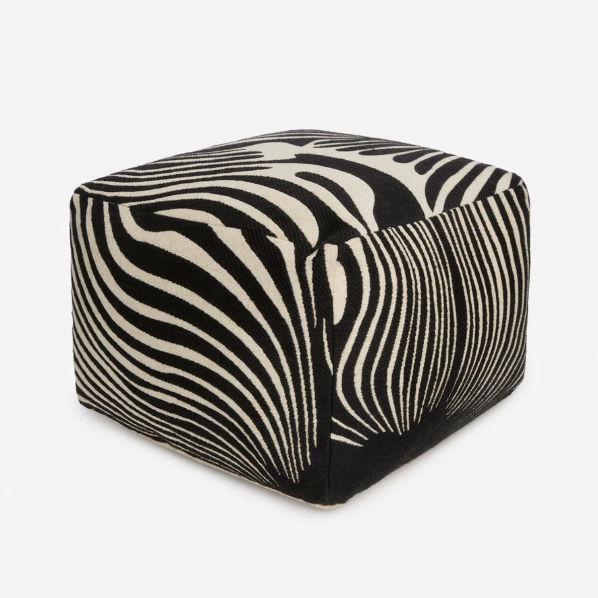 pouf/ottoman motif zèbre