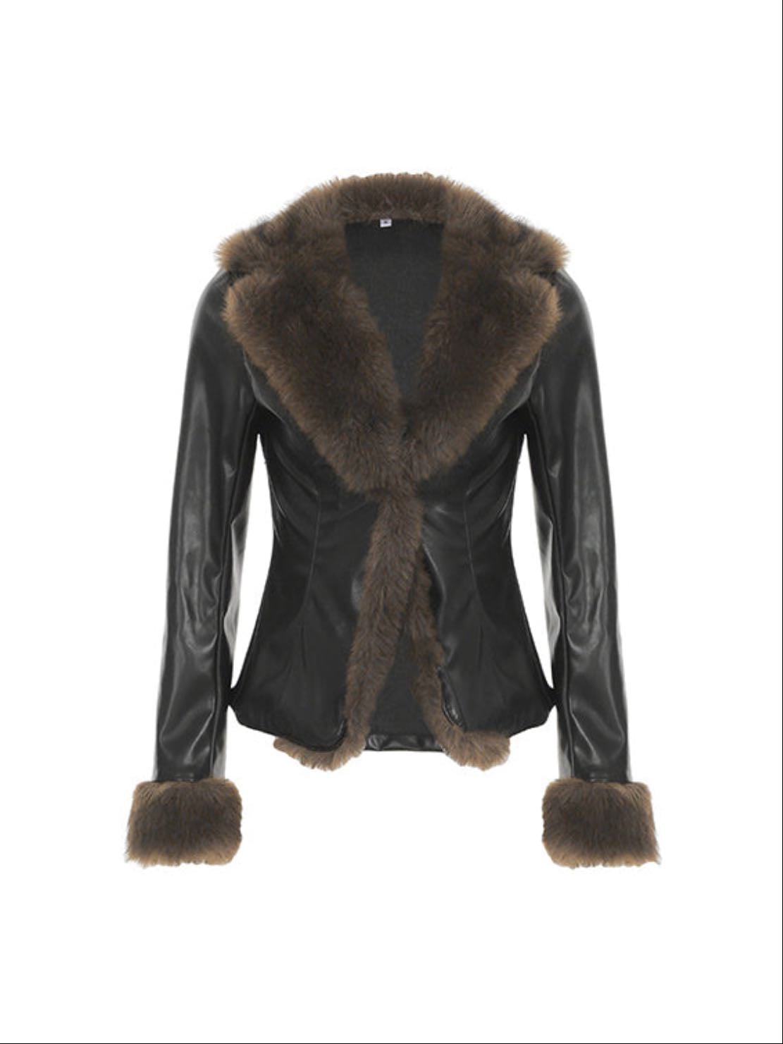 leather jacket with fur