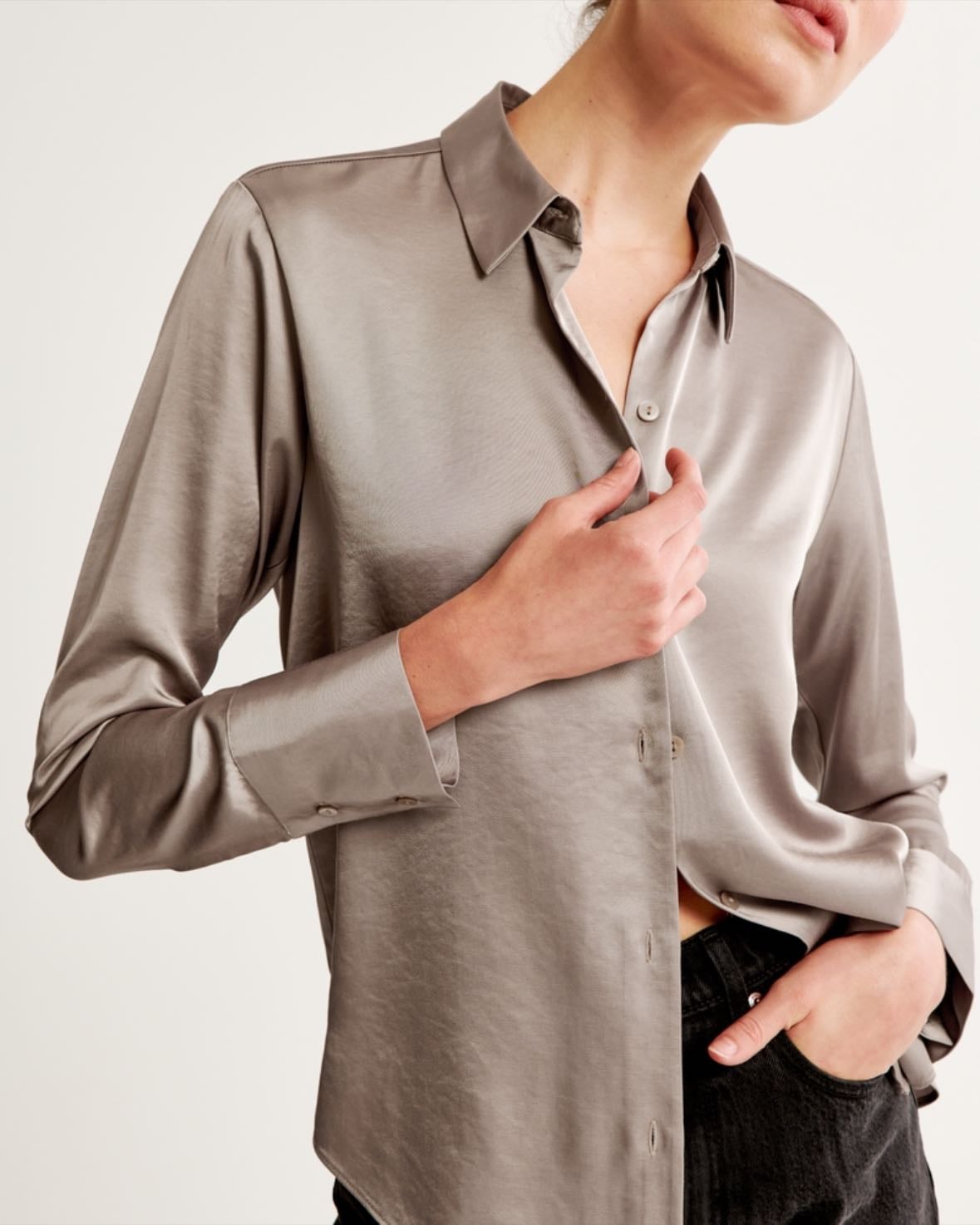 Satin long sleeve shirt