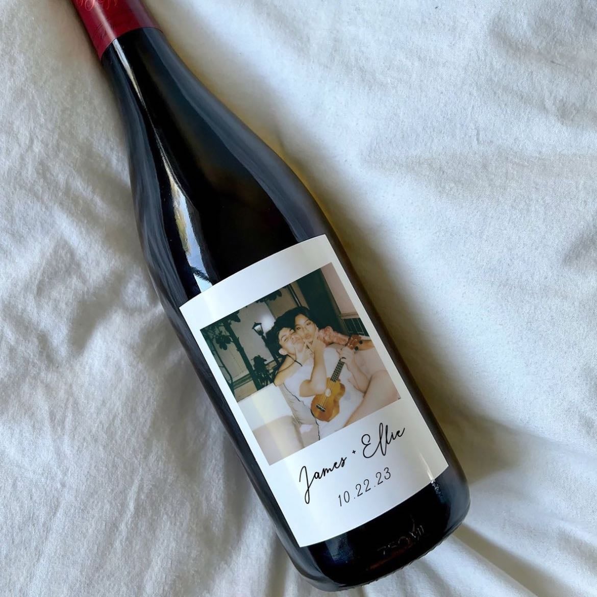 Vino con fotito y escrito - Super personalizable y fácil