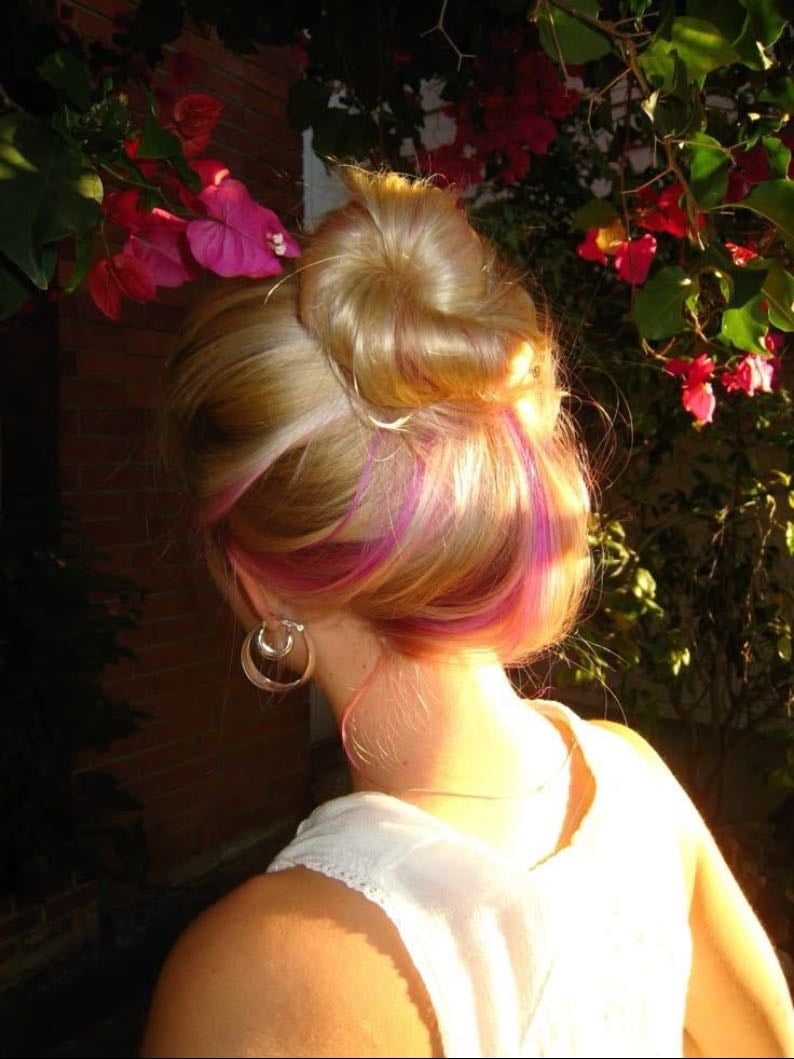 Dying pink streaks in my hair