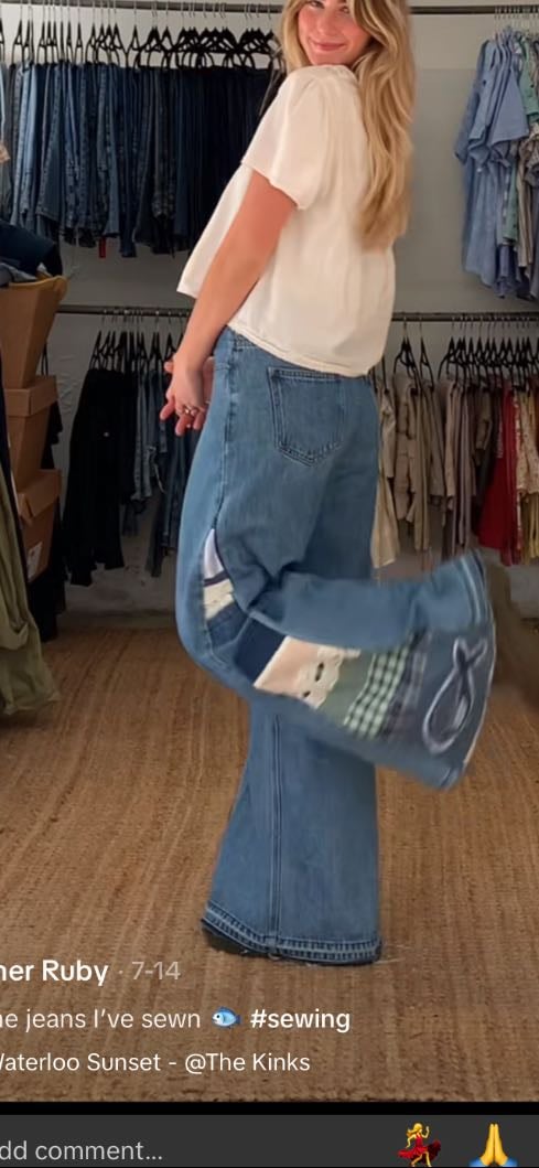 patchwork flair jeans