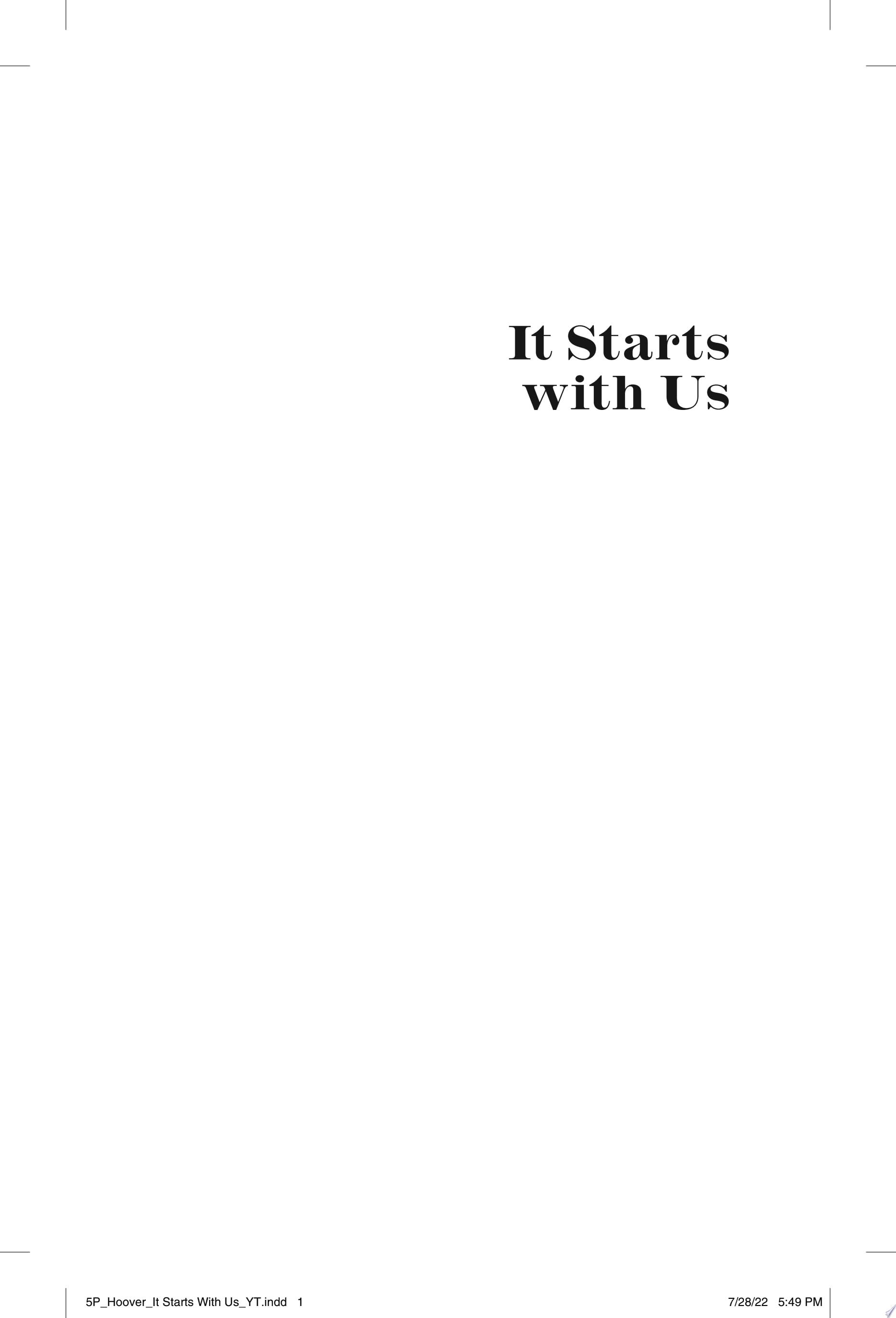 It Starts with Us - Colleen Hoover · 2022