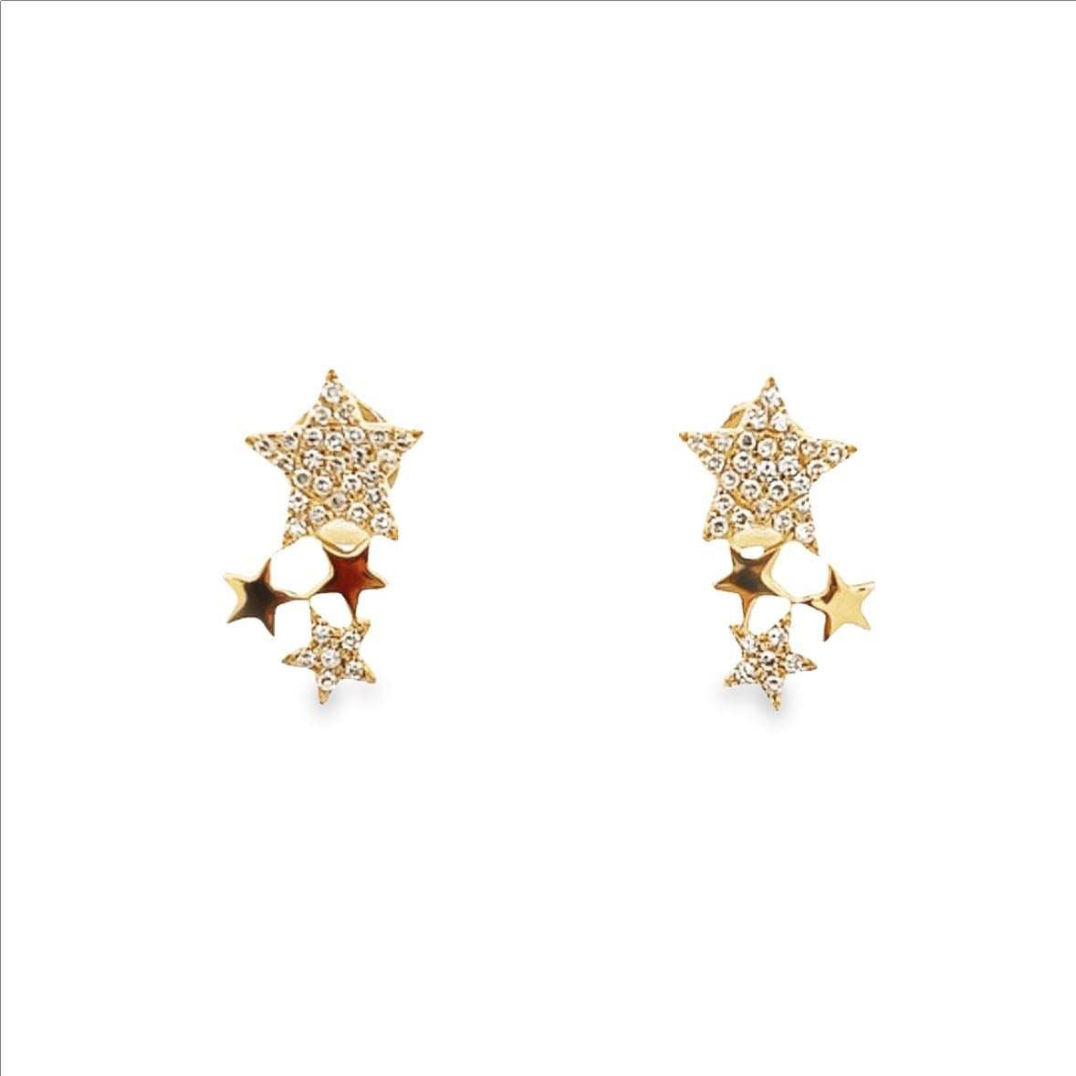 D0.13 14KY STARS EARRINGS