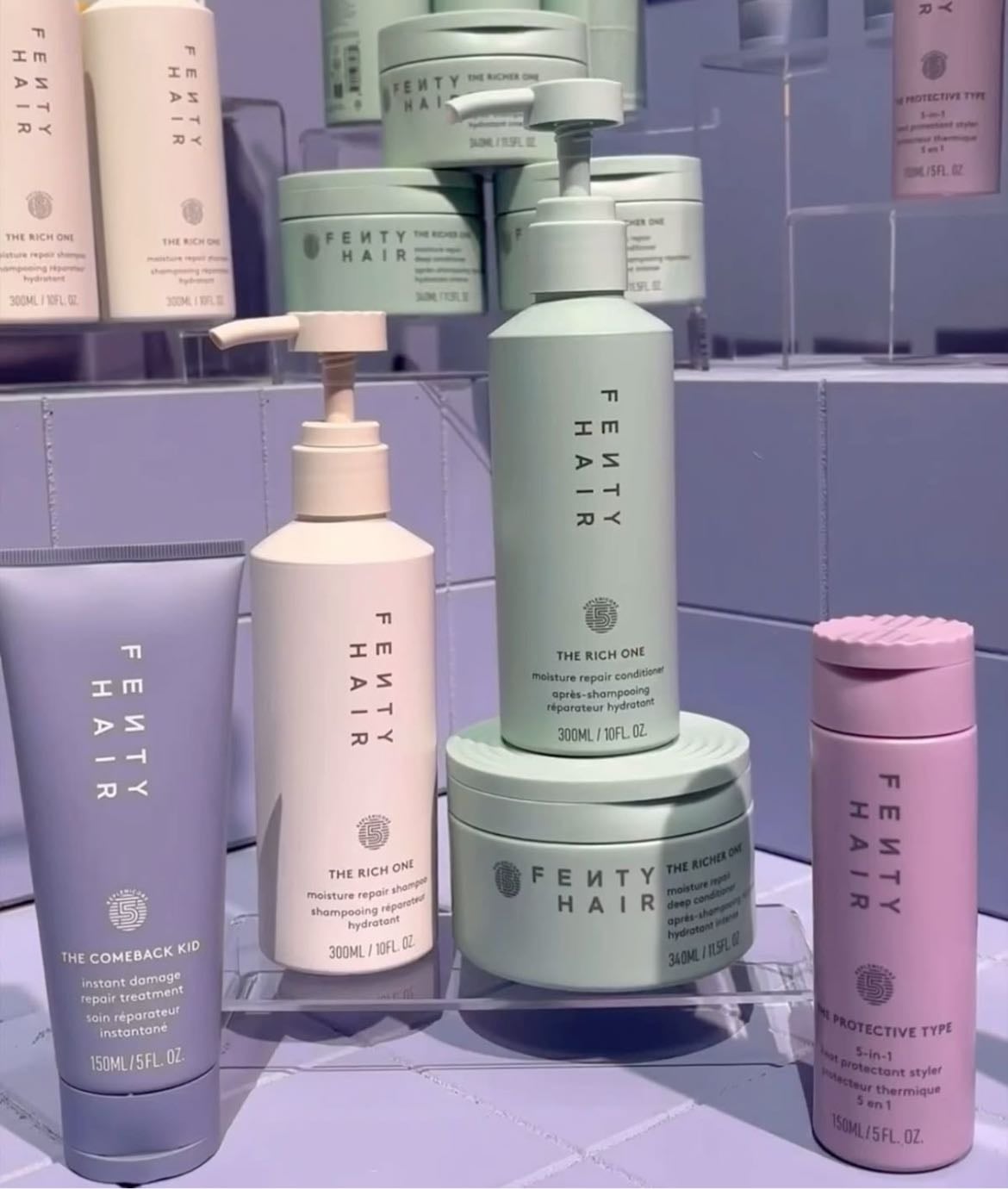 fenty - moisture repair shampoo & conditioner & curl defining cream