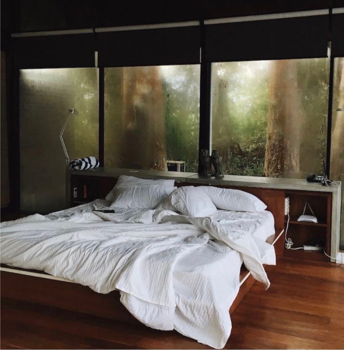 large windows - to sleep w/ rain