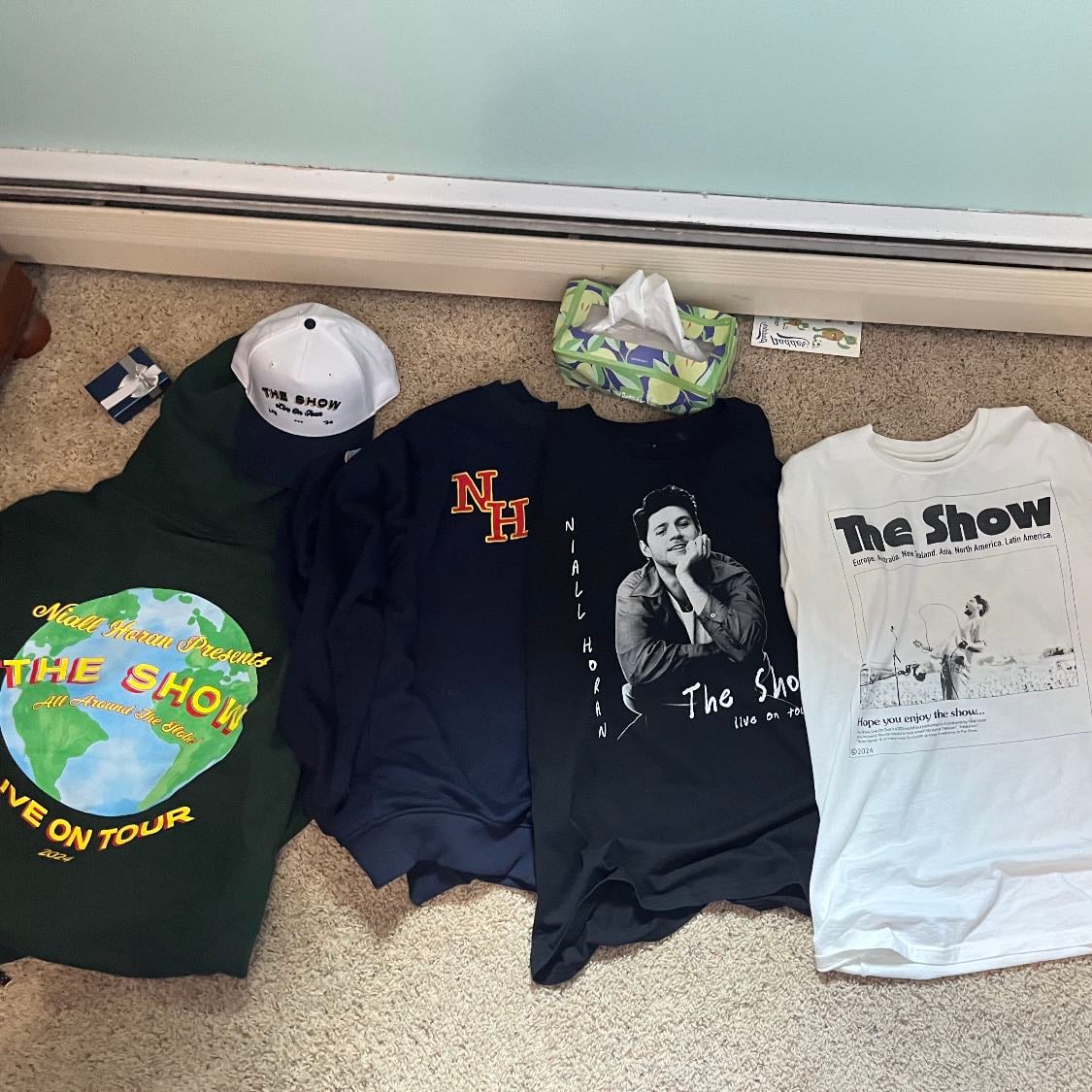 I have lots - I kind of spent a lot of money on merch from this tour but it all is so comfortable so it doesnโt matter. I still want to get a this show is for the Niall Horan lovers hoodie