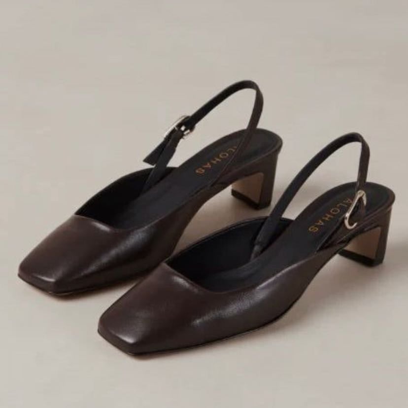 Lindy coffee brown leather pumps 41