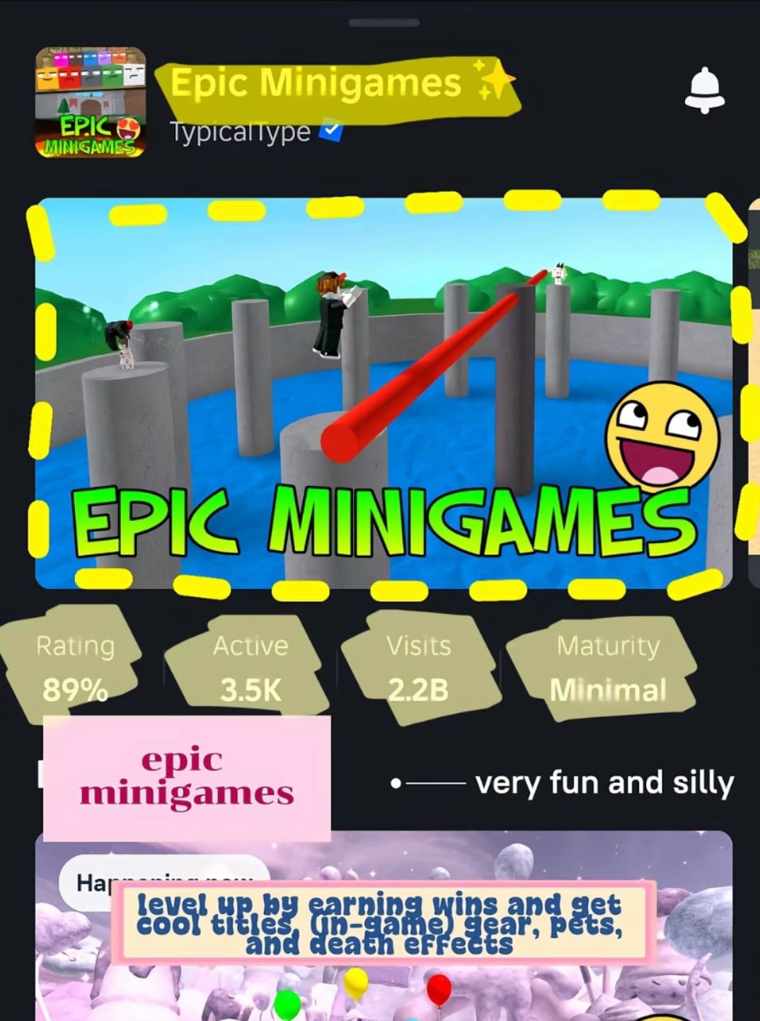 Epic mini games