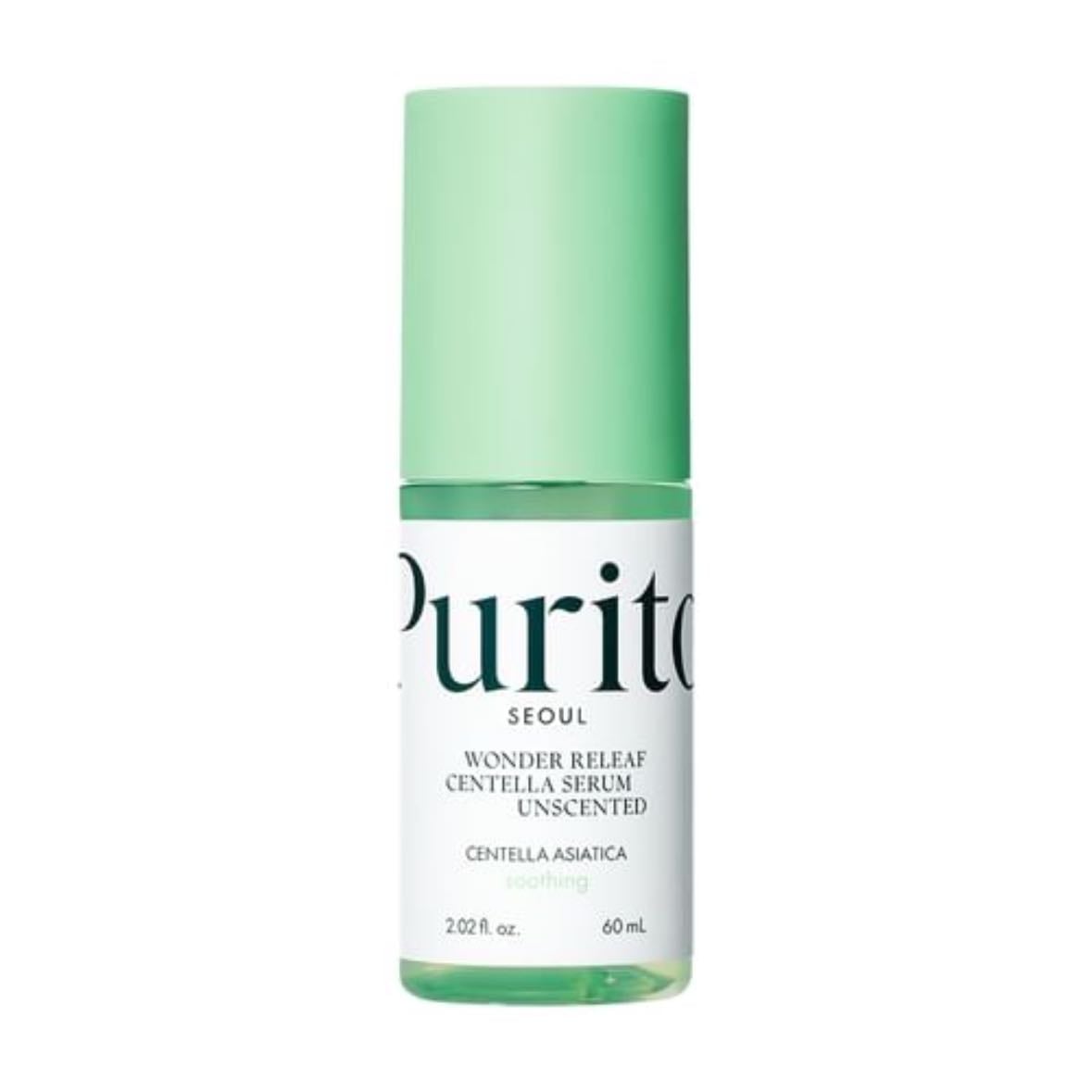 centella serum - purito seoul - consistencia gel, 50% concentración de centella asiática, 5% niacimamida, reparar la barrera cutánea, todo tipo de pieles