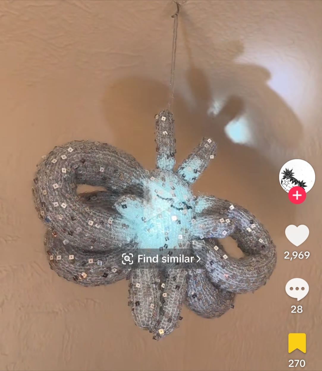 Knitted plush disco ball creature?