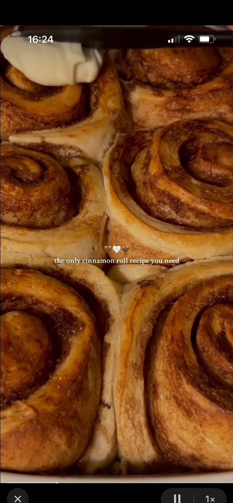 Cinnamon rolls - Dissolve 50g yeast in 2½ cups lukewarm milk, add 2½ cups more milk. Stir in 1 tbsp sugar, ⅓ cup sour cream, ½ tsp cardamom, 1 egg. Mix in 325g flour + ½ tsp salt, then 150g butter, then 325g flour. Rise 1 hr. Mix filling: 200g butter, 3 tsp cinnamon, 50g sugar, 100g brown sugar, 1 tbsp cornstarch. Roll dough, spread filling, roll up, slice. Rest 30 min, egg wash, bake 180°C 20-25 min.