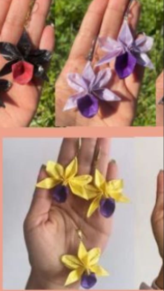 Aretes de orquídea - Color azul